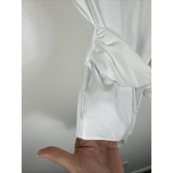 Andie Women's L The Porto 1-Piece Swimsuit White Flower Waist Tie NWT - Picture 4 of 15